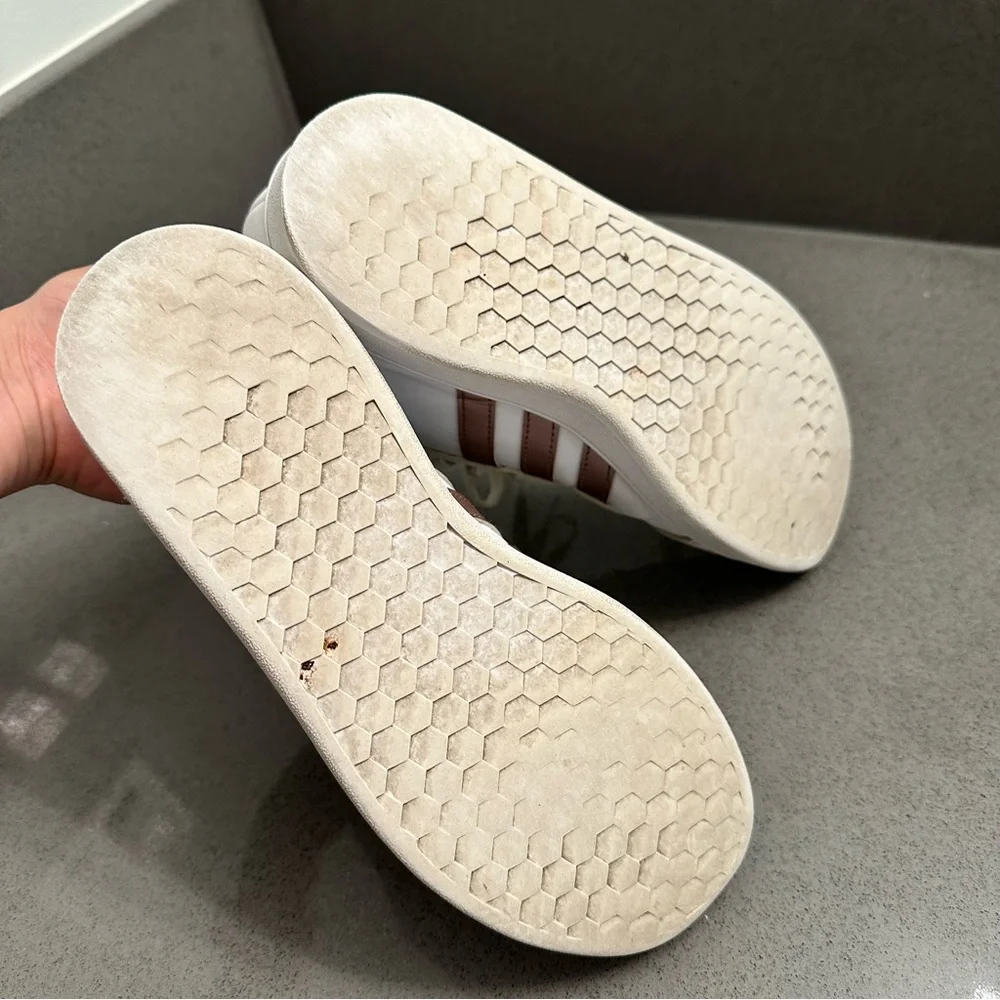 Adidas White Sneakers with Pink Stripes - Picture 6 of 8